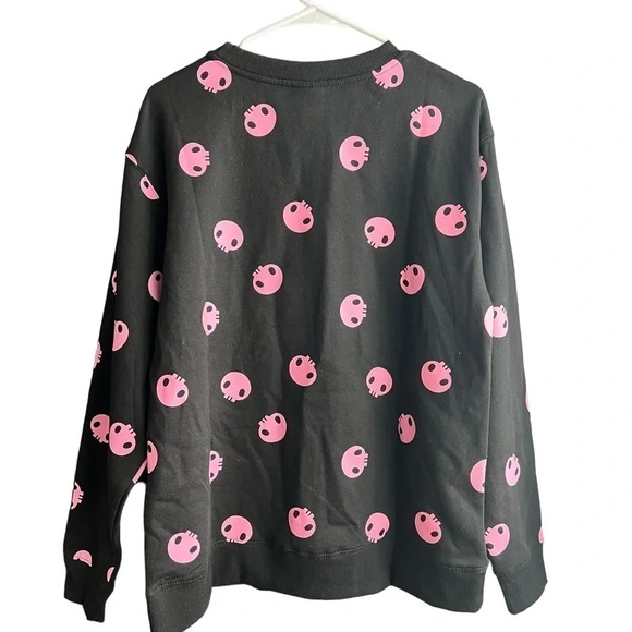 NWOT Sanrio Kuromi Black Pink-skull Sweatshirt Crewneck Size Small - Picture 2 of 5